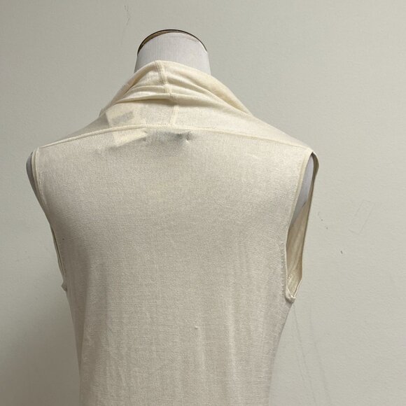 Banana Republic Silk Cotton knit top drape neck S cream NWT - Picture 4 of 4